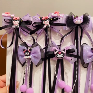 SKM 2Pcs Sanrio Kuromi Kids Hair Clip Hair Accessories HM220 Klip Rambut Aksesori Rambut