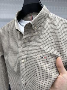 Áo Sơ Mi Nam Tay Dài Bằng Cotton Nguyên Chất Thêu Mới Dáng Rộng Cổ Vuông Thời Trang Công Sở Chất Liệu Cotton Mùa Thu