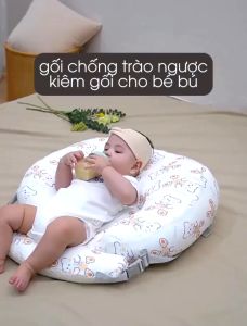 Đệm gối chống trào ngược và cho bé ăn dặm cho con bú đa năng BI09 gối nằm ngủ cho bé IQKAO