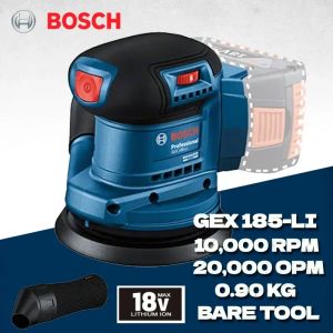 Bosch | Bosch GEX 185-LI Handheld Orbital Sander Portable Layout for Regular Carpentry Sanding and Home Touch-up Refurbishment Needs