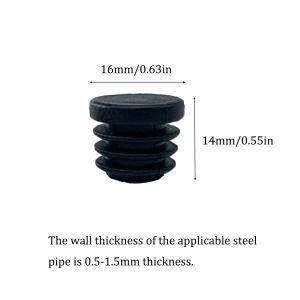 8/16/24PCS Black Plastic Pipe End Caps Round Tube Plug Inserts Chair Leg Tips Blanking Stoppers for Furniture Protection