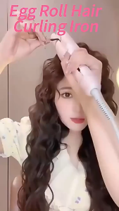 32MM Egg Roll Hair Curler 新款V型韩式蛋卷棒(波浪水波纹烫棒)负离子卷发棒负离子蛋卷棒Water Wave Hair Curler Egg Roll Kerinting Rambut French Egg Roll Curling Iron Big Wave 32MM