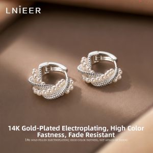 Lnieer | French Woven Pearl Earrings Small Luxurious Unique