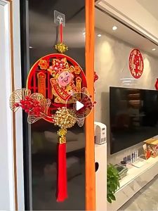 Taii New Spring Festival New Year Acrylic Flower Arrangement Design Pendant Ornament新款春节新年亚克力插花设计挂件年年有余迎春接福挂饰