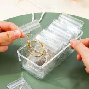 100PCS PVC Jewelry Organizer Package Bags Anti-Oxidatio Transparent Earring Bracelet Ring Necklace Packaging Storage Pouch