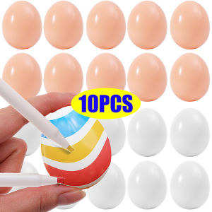 10PCS Plastic Fake Egg Easter Hens Hatch Nest Eggs DIY Painting Craft Kids Educational Toy Gift Home Decoration