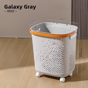 Large Capacity Bathroom Dirty Clothes Basket with Lid Elegant Home Use Storage Basket for Laundry Room Organization