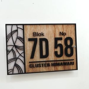 Nomor Rumah Akrilik timbul Motif / Nomor Rumah Acrylic Motif timbul