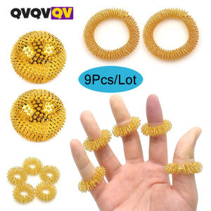 9Pcs/Lot Hand Foot Magnetic Therapy Spiky MassageBall Pressure Relief Trigger Point Palm Acupuncture Massage Pocket Massage Ball