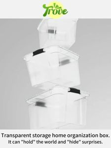 Trove Plastic Storage Box Transparent Waterproof MegaBox Stackable Clothes Sundries Organizer Bin With Wheel and Lids