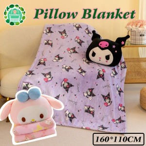 2 IN 1 Office Blanket Pillow Sanrio Melody Kuromi Pillow Blanket Dual-use Nap Car Interior Blanket for Kids Girls Gift
