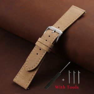 zhangeer | Quick Release Suede Leather Watch Strap 18mm 19mm 20mm 22mm Men Women Universal Vintages Watch Band Accessories with Tool