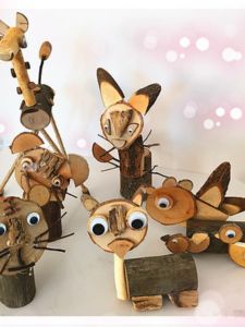 Creative DIY Wood Chip Wood Column Tree Branch Natural Material Package Handmade Craft Workshop for Kindergarten Kids