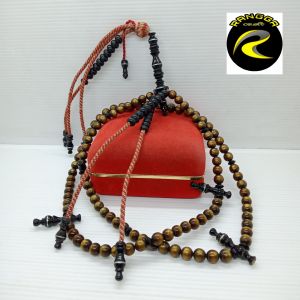 tasbih tijani AKAR BAHAR SERAT EMAS KOMBINASI YUSER BLACK A483