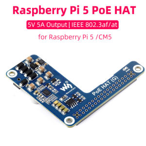 Raspberry Pi 5 Power Over Ethernet HAT (G)  5V 5A Output Supports 802.3af/at Network Standard for Raspberry Pi 5/CM5 PoE HAT