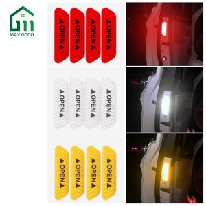 Bộ 4 Miếng Decal Phản Quang Dán Cánh Cửa Ô Tô OPEN Cao Cấp AZONE
