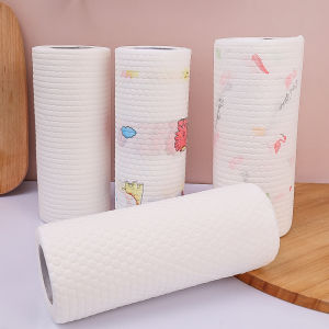 50/100Pcs Roll Kitchen Disposable Cleaning Cloths Lazy Rags Dry Washable Dish Paper Reusable Tissue Towel Cloth
