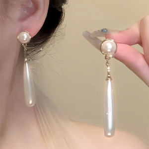 ต่างหูไข่มุกหยดน้ำเงิน 925 เงินแท้ ดีไซน์ฝรั่งเศส หรูหรา ดีไซน์เรียบง่าย ต่างหูแฟชั่น เครื่องประดับหู