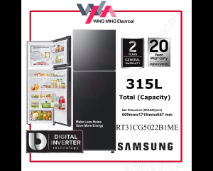 Samsung 315L Refrigerator Top Freezer 2 Door Inverter (RT31CG5022B1ME) Fridge