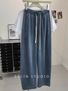 AIYITI | Quần Jeans Dài Size Lớn Form Rộng Chất Liệu Tencel Nhẹ