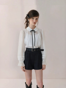 AIVEI | Celebrities Favorite Spring 2026 Lace Sleeve Sheer Shirt