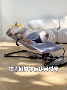 เก้าอี้โยกสัตว์เลี้ยง เปลสุนัขโยกเยกหมา ที่นอนเเมว เปลโยกสูง เตียงหมา ของใช้สัตว์เลี้ยง วัสดุอย่างดี ผ้าหนา 2 ชั้น