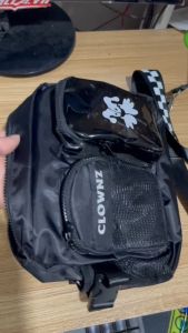 Túi đeo chéo nam nữ hình bạch mực cap cấp đen bóng DC44 { HÌNH THẬT}