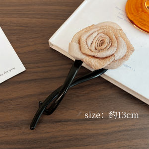Differhand Shark Clamp Hair Accessory Fresh Rose Flower Twist Clip Half Updo Hair Pin Headwear Acrylic Material Korean Style