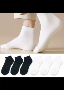 #XGMY#mens sports socks cotton thick mid top socks black Korean version summer white womens breathable short socks suitable for all seasons