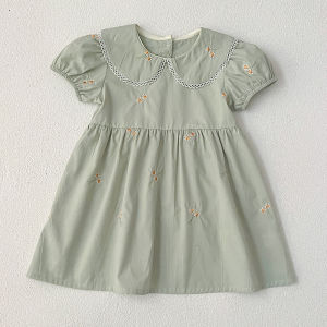 Summer New Matching Dresses Romper with Embroidery and Flowers