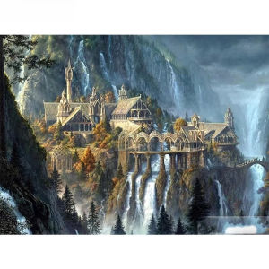 BILIBILI | Castle Mountain Cliff Fantasy Landscape Artwork Jigsaw Puzzle 500/1000/1200/2000PCS Stress Relief Puzzle Wall Art Decor Gift