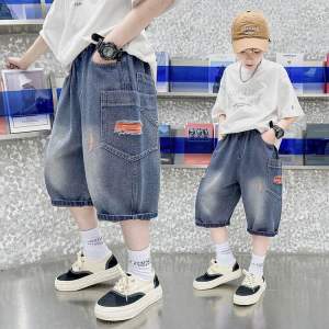 Quần Jean Lửng Quần Jean Ngố Cho Bé Trai Co Giãn Từ 25-50Kg Cào Rách Thời Trang Cá Tính
