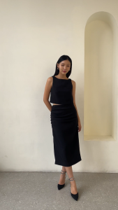 [Esterlilythelabel] Flora Midi Pleated Womens Skirt with Slits/ Rok Lipat Midi Wanita