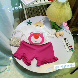 Set bộ hè mẫu gấu hồng cho bé gái