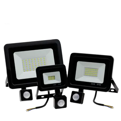 LED PIR Motion Sensor Floodlight Outdoor Wall Light White Light 100W 50W 30W 20W 10W IP66 Waterproof LED Spotlight For Garden