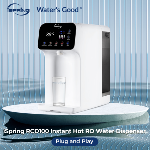 iSpring RCD100 5-Stage Portable Water Filtration System Countertop Reverse Osmosis System Instant Hot Water Dispenser 2.5:1 Pure To Drain 4 Temperature Options Plug And Play UV