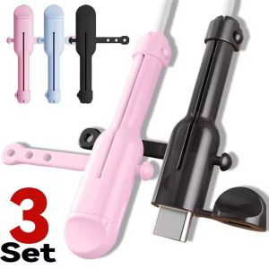 3Sets Soft Silicone Charger Cable Winder Protectors USB Type C / Micro USB Data Cord Anti Fracture Saver Wire Management for Samsung