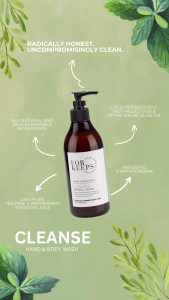 For Keeps Clean Beauty CLEANSE Hand + Body Wash Soap | Choose Your Size