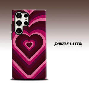 BILIBILI | pink retro heart tunnel For Samsung Galaxy S26 S25 S24 A56 A36 Dual Layer Luxury Fashion Full Lens Protective Case