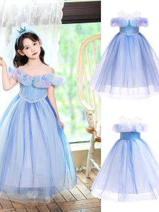 Cinderella Princess Dress for Girls One Shoulder Butterfly Mesh