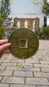 Đồng Xu Âm Dương 12.8cm Trấn Trạch Kích Vượng Tài Lộc Gieo Quẻ Xin Đài Phong Thuỷ