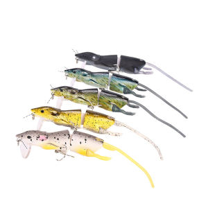 WEIHE 1PC g 8cm 5Colors Artificial Fishing Hard Mouse Bait Floating 2-Section Minnow Lure Multi-Jointed Hard Plastic Bait Wobble