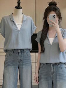 AIYITI | Elegant False Two-Piece Short Sleeve Shirt