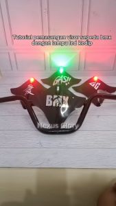 VISOR SEPEDA BMX MOTIF HOLOGRAM + LAMPU LED RGB KEDIP PESAWAT 7 WARNA VISOR SEPEDA VARIASI KEREN DI STANG AKSESORIS SEPEDA BMX