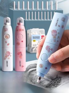 Deli Electric Eraser No Residue Clean Student Automatic Special Tool Stationery PVC Soft Rubber Professional Drawing Eraser