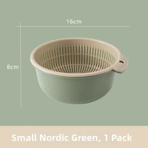 Double Layer Plastic Colander for Washing Vegetables and Rice Kitchen Use