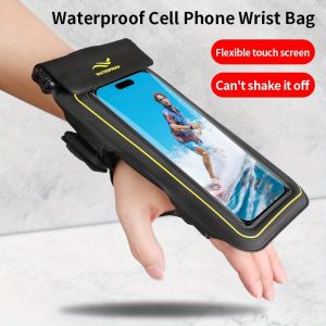 HAISSKY Wristband Mobile Phone Waterproof Pouch For iPhone 17 16 15 Pro Max 14 Plus 16E 17 Air Sponge Floating Swim Beach Bags