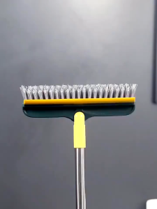 2in1 Bathroom Broom Brush Scraper Cleaner Long Handle Durable Scrub Scrubber Detachable