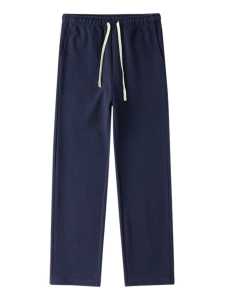 Quần Dài Thể Thao Cotton Màu Xanh Lam Rộng Rãi Ống Đứng Quần Dài Thường Ngày Mùa Xuân Thu Quần Dài Nam