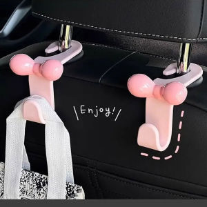 Car Seat Back Hooks Pink Butterfly Bow Decorative Storage